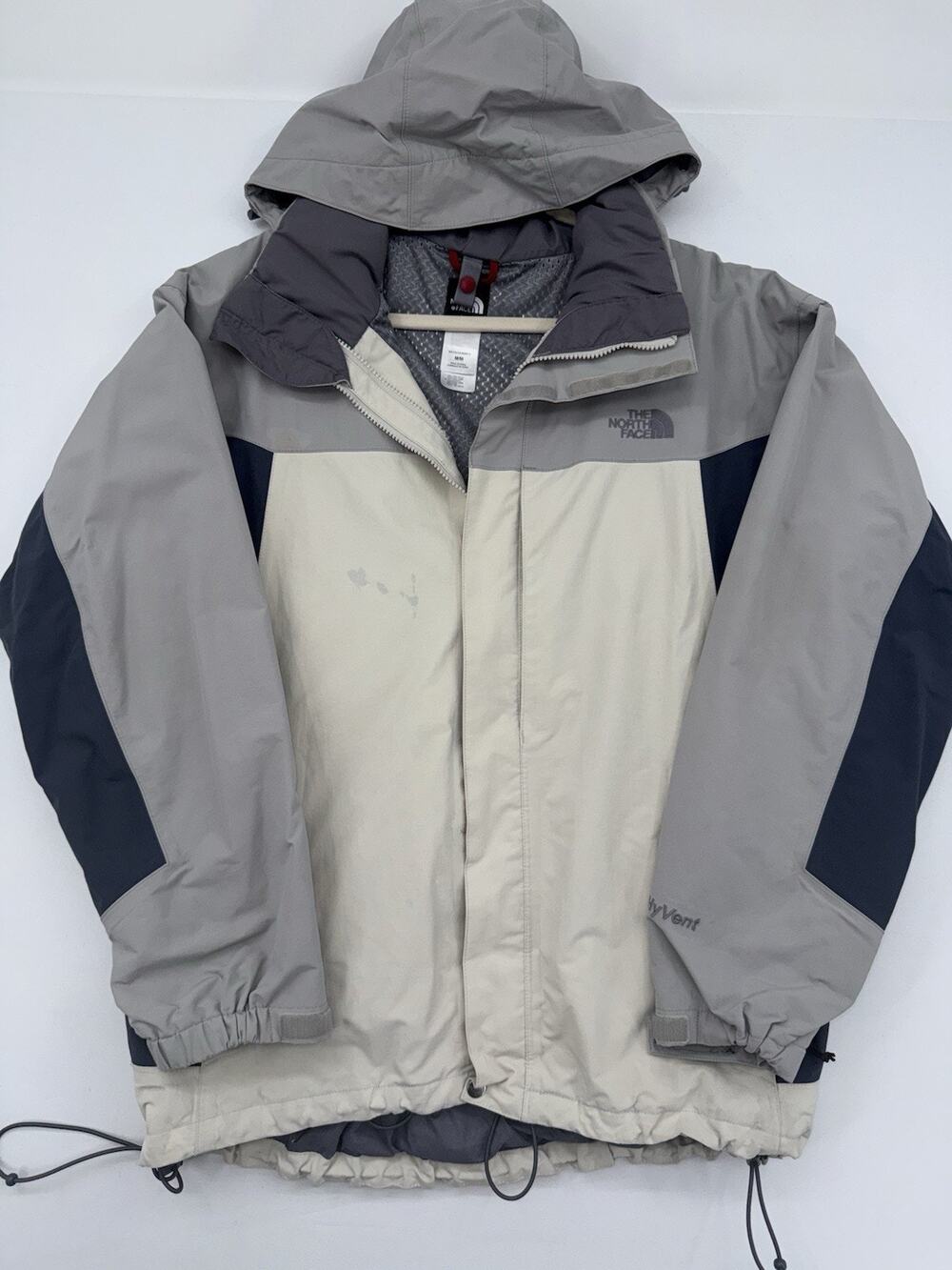 The North Face Jacket Men’s Medium Grey Hyvent Full Zip Outdoor Windbreaker Coat